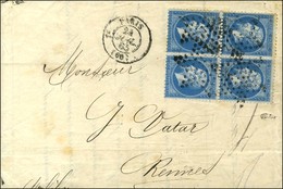 Etoile / N° 22 Bloc De 4 Càd PARIS (60). 1865. - TB / SUP. - 1862 Napoléon III