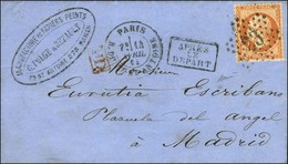 Etoile 23 Tronquée / N° 23 Càd PARIS / R. DU Fg St ANTOINE Sur Lettre Pour Madrid. 1865. - TB / SUP. - R. - 1862 Napoléon III.