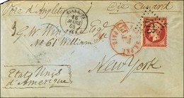 GC 473 / N° 24 Càd T 15 BIARRITS (64) Sur Lettre Pour New York. 1865. - TB. - 1862 Napoleone III