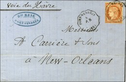 CONV. STAT. PORT VENDRES / P.N. (65) / N° 38 Sur Lettre Pour La Nouvelle Orléans. 1877. - TB / SUP. - 1870 Belagerung Von Paris