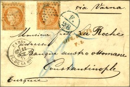 Etoile 1 / N° 38 (2) Càd PARIS / PL. DE LA BOURSE Sur Lettre Insuffisamment Affranchie Pour Constantinople Par La Voie D - 1870 Siège De Paris