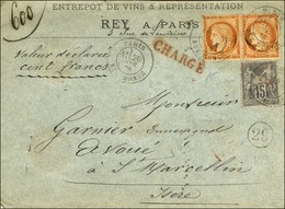 Càd PARIS / RUE MONGE / N° 38 Paire + 77 Sur Lettre Chargée. 1878. - TB. - 1870 Beleg Van Parijs