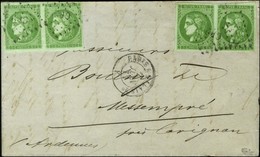 Losange CP2 / N° 42 (2 Paires) Càd PARIS A CALAIS Sur Lettre Avec Texte Daté De Boulogne Pour Carignan. 1871. - TB / SUP - 1870 Ausgabe Bordeaux