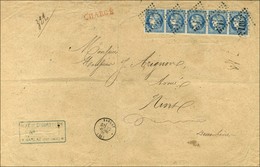 GC 3301 / N° 46 Bande De 5 (1 Ex Def) Càd T 16 SARLAT (23) Sur Lettre Chargée. 1871. - TB. - R. - 1870 Ausgabe Bordeaux