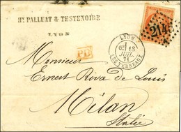 GC 2145 / N° 48 Càd LYON / LES TERREAUX Sur Lettre Pour Milan. 1871. - TB. - 1870 Bordeaux Printing