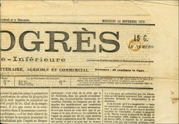 Oblitération Typo / N° 52 Sur Journal Entier LE PROGRES Daté Du 24 Novembre 1875. - TB. - R. - 1871-1875 Ceres