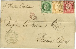 GC 6311 / N° 53 + 57 + 59 Càd LE HAVRE-PORT (74) Sur Lettre Pour Buenos Ayres. 1875. - TB. - 1871-1875 Cérès