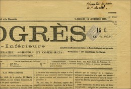 Oblitération Typo / N° 87 Sur Journal Entier (leg Def) Le Progrès Daté Du 13 Novembre 1885. - TB. - R. - 1876-1878 Sage (Type I)