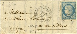 Etoile 35 / N° 37 Càd PARIS / MINISTÈRE DES FINANCES 25 OCT. 70 Sur Lettre Pour Le Mas-d'Azil, Au Verso Càd De Passage B - Guerra Del 1870