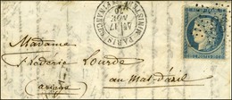 Etoile 35 / N° 37 Càd PARIS / MINISTERE DES FINANCES 17 NOV. 70 Sur Lettre Pour Le Mas-d'Azil, Au Verso Càd D'arrivée 28 - Oorlog 1870