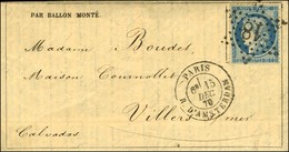 Etoile 18 / N° 37 Càd PARIS / R. D'AMSTERDAM 15 DEC. 70 Sur Gazette N° 16 Pour Villers Sur Mer, Au Verso Càd D'arrivée 3 - War 1870