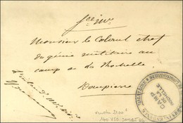 Cachet Bleu  CAMP / DE LA / ROCHELLE Sur Lettre Avec Texte Et En-tête Du Camp De La Rochelle Datée Le 3 Février 1871 Adr - War 1870