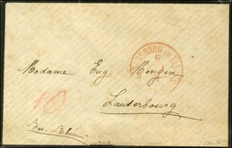 Càd Rouge STRASSBURG IM ELSASS / F Sur Lettre Pour Lauterbourg, Taxe 10 Au Crayon Rouge. 1871. - TB. - Covers & Documents