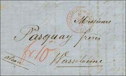 Càd Rouge STRASSBURG IM ELSASS / F Sur Lettre Pour Wasselone, Taxe 10 Au Crayon Rouge. 1871. - TB / SUP. - Storia Postale