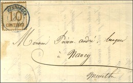 Cachet Provisoire Bleu HENNINGEN / Alsace N° 5 Sur Devant De Lettre Pour Nancy. - TB / SUP. - R. - Storia Postale