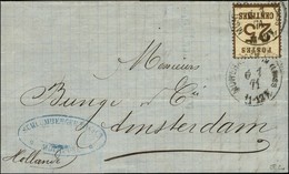 Càd MULHAUSEN / Alsace N° 7 Sur Lettre Pour Amsterdam. 1871. - TB. - R. - Storia Postale