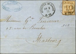 Càd MUNSTER / Alsace N° 5 Burelage Renversé Sur Lettre Pour Strasbourg. 1871. - SUP. - Covers & Documents