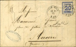 Càd OBER-SULZ / Alsace N° 6 Sur Lettre Pour Auxerre, Taxe 25 DT (type 31). 1871. - TB. - Storia Postale