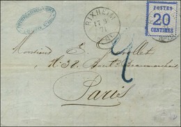 Càd RIXHEIM / Alsace N° 6 Sur Lettre Pour Paris, Taxe Tampon 2 Bleue (type 12). 1871. - TB. - Storia Postale