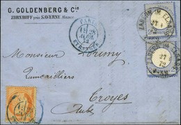 Càd ZABERN IM ELSASS / All. 2 G (2) + Càd Bleu PARIS / ETRANGER / N° 38 Sur Lettre 2 Ports En Affranchissement Mixte Pou - Storia Postale