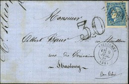 GC 3365 / N° 46 Belles Marges Càd T 17 SELLIERES (38) Sur Lettre Pour Strasbourg, Taxe 30 DT. 1871. - TB / SUP. - Covers & Documents