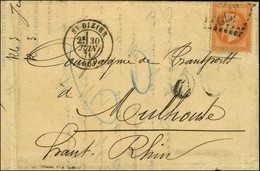 GC 3572 / N° 31 Càd T 17 ST DIZIER (50) Sur Lettre 2 Ports Pour Mulhouse, Taxe 30 DT + Taxe 60 Au Crayon Bleu. 1871. - T - Covers & Documents