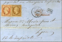 Ancre / N° 21 + 23 Càd PHASE / * 28 JANV. 64 Sur Lettre De Brousse Acheminée Jusqu'à Constantinople Pour Lyon, Au Recto  - Maritime Post