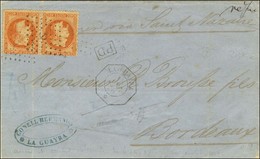 Ancre / N° 31 Paire (1 Ex Pli) Càd Octo LA GUAYRA / * Sur Lettre Pour Bordeaux. 1870. - TB. - Posta Marittima