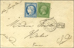 Ancre / CG N° 8 + 12 (pd) Càd COR. D'ARMEES / LIG. A PAQ. N° 1 Sur Lettre Au Tarif De Militaire Pour Habas (Landes). 187 - Maritieme Post