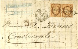 GC 5083 / N° 38 Paire Càd MER MEDIT / CONSTANTINOPLE Sur Lettre De Marseille Pour Constantinople. 1873. - TB / SUP. - R. - Maritieme Post