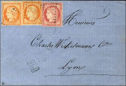 GC 5084 / N° 38 (2) + 57 BM Sur Lettre De Constantinople Remise à La Boîte Mobile Pour Lyon. 1874. - TB. - Poste Maritime