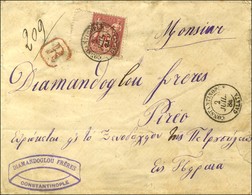 Càd CONSTANTINOPLE / GALATA / N° 71 Bdf Sur Lettre Recommandée Pour Le Pirée. 1884. - TB / SUP. - Maritieme Post