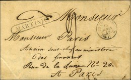 Lettre Avec Texte Daté '' St Pierre Le 1 Février 1842 '' Pour Paris, Au Recto MP Encadrée MARTINIQUE (Jamet N° 14) Et En - Poste Maritime