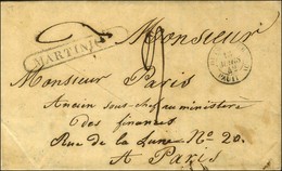 Lettre Avec Texte Daté '' St Pierre Le 1 Février 1842 '' Pour Paris, Au Recto MP Encadrée MARTINIQUE (Jamet N° 14) Et En - Maritime Post