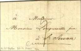 Lettre Avec Texte Daté '' Port Napoléon Le 20 Février 1810 '' (nom Révolutionnaire De Port-Louis) Pour Saint Servan. Rar - Maritieme Post