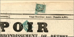 Obl Typo / N° 62 + Càd T 17 RETHEL (7) / N° 62 Sur Journal Entier L'ESPOIR. 1876. Combinaison Rarissime. - TB. - 1877-1920: Semi-Moderne