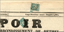 Obl Typo / N° 62 + Càd T 17 RETHEL (7) / N° 62 Sur Journal Entier L'ESPOIR. 1876. Combinaison Rarissime. - TB. - 1877-1920: Semi-moderne Periode