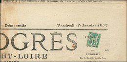 Oblitération Typographique / N° 63 Seul Sur Journal Entier LE PROGRÈS (Saône Et Loire) Expédié Dans Le Rayon Journal. 18 - 1877-1920: Semi-Moderne