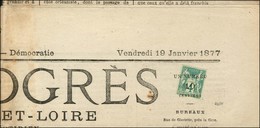 Oblitération Typographique / N° 63 Seul Sur Journal Entier LE PROGRÈS (Saône Et Loire) Expédié Dans Le Rayon Journal. 18 - 1877-1920: Periodo Semi Moderno