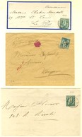 Lot De 3 Lettres Affranchies Avec N° 64 : Bande D'imprimé, Imprimé Local Et Papiers D'affaires. - TB. - 1877-1920: Semi-Moderne