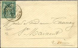 Càd T 17 AIGREFEUILLE-D'AUNIS / N° 65 Sur Enveloppe Carte De Visite Avec Sa Carte De Visite Pour St Maixent. 1876. - SUP - 1877-1920: Semi Modern Period
