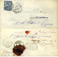 Càd LYON / LES TERREAUX / N° 79 Sur Lettre Pour Vaugneray. Au Verso, Cachet De Cire Avec Ficelle VAUGNERAY / POSTES / 68 - 1877-1920: Période Semi Moderne