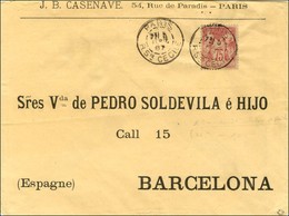 Càd PARIS / Ste CECILE / N° 81 Sur Lettre 3 Ports Pour Barcelone. 1887. - TB / SUP. - R. - 1877-1920: Semi Modern Period