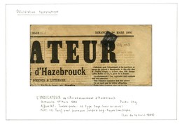 Oblitération Typo / N° 83 Sur Journal Entier L'INDICATEUR De L'arrondissement D'Hazebrouck Du 1er Mars 1896. Rare Tarif  - 1877-1920: Semi Modern Period