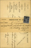 Càd / N° 83 Sur Carte D'électeur Pour Paris Adressée Sous Bande Exceptionnellement Non Déchirée. 1884. - SUP. - R. - 1877-1920: Periodo Semi Moderno