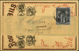 Càd PARIS / N° 83 Sur Carte Illustrée Sous Bande Adressée Localement. 1885. - SUP. - 1877-1920: Periodo Semi Moderno