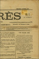 Oblitération Typo / N° 86 Sur Journal Entier LE PROGRES Daté Du 5 Octobre 1879. - TB / SUP. - R. - 1877-1920: Semi Modern Period