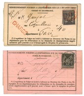 Lot De 2 Avis De Réception Affranchis Avec N° 89 Obl En Rouge Et Bleu. - TB. - 1877-1920: Periodo Semi Moderno