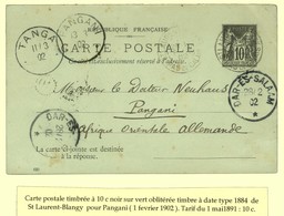 Càd ST LAURENT BLANGY / PAS DE CALAIS Sur Entier 10c Pour Pangany (Afrique Orientale Allemande). Au Recto, Càd De Passag - 1877-1920: Periodo Semi Moderno