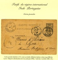 Càd LYON / DEPART Sur Entier à 10c. Adressé à Goa (Indes Portugaises). 1892. Très Rare Destination. - TB. - R. - 1877-1920: Semi Modern Period